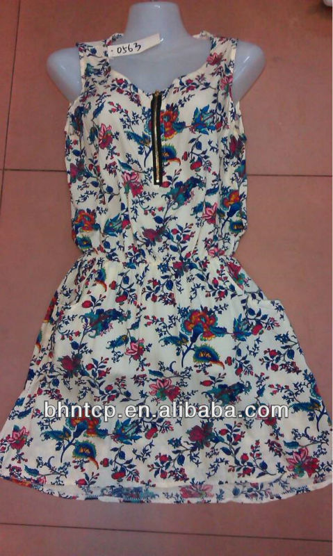 BHN906 Wholesale clothing hong kong Rayon dresses stocklot available at Cheap price