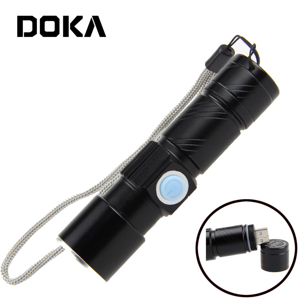Миниатюрный портативный светодиодный фонарик с зумом и зарядкой от USB