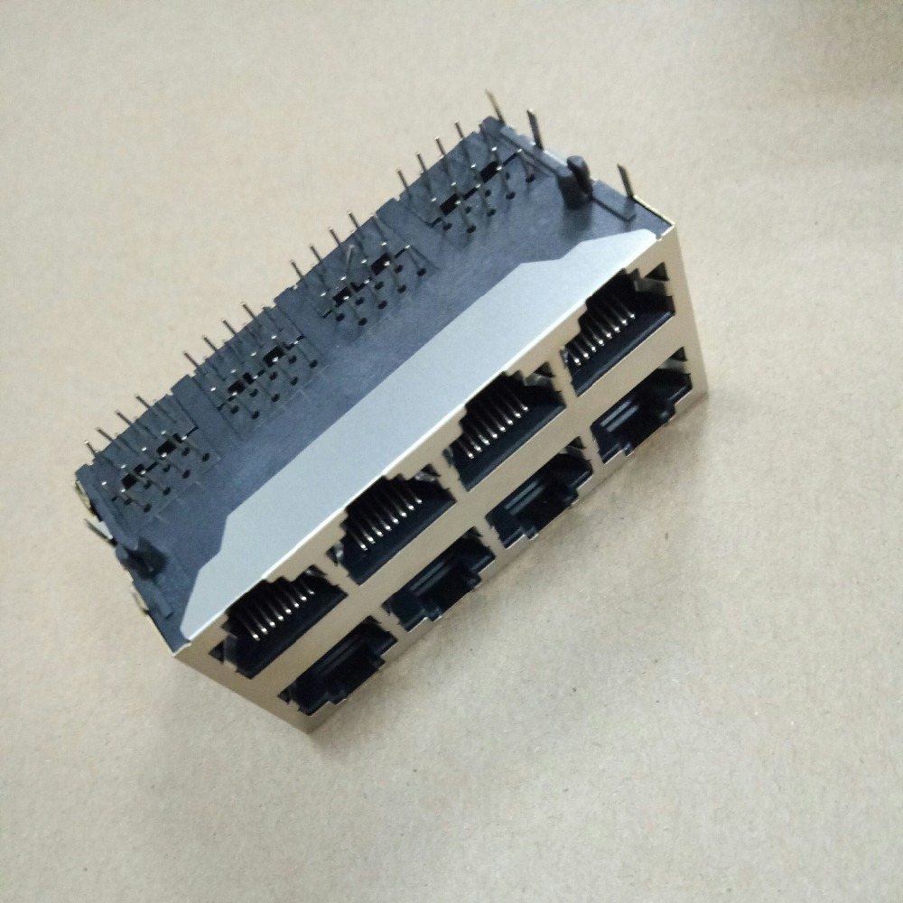2x4 порта rj45 разъем rj45 pcb Модульный разъем 90 градусов rj45 разъем rj45 штекер pcb разъем