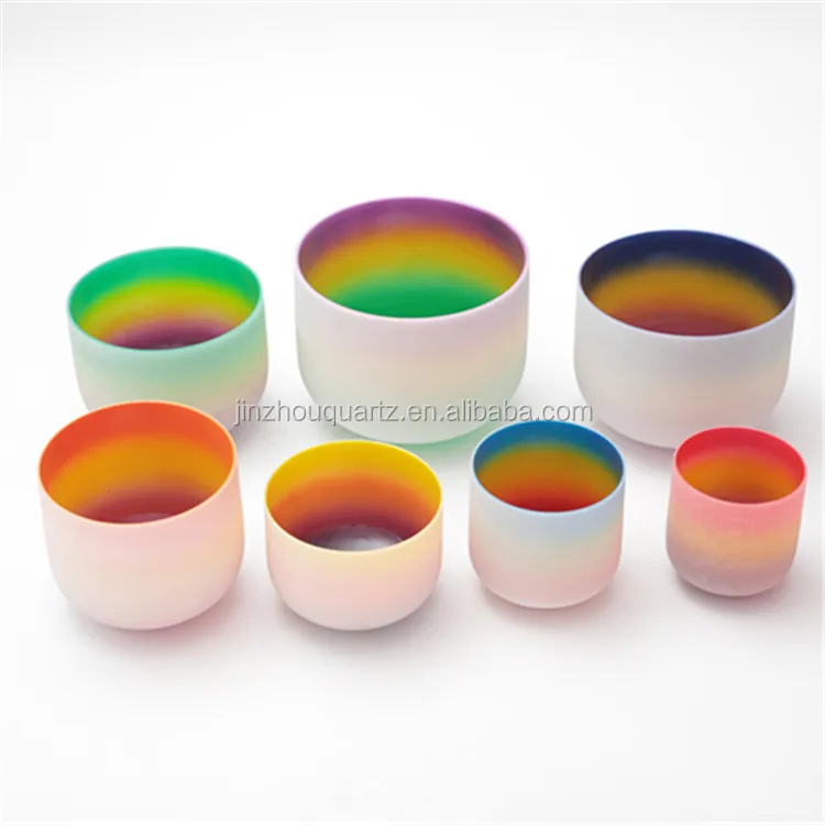 SUCCESS 7 Chakra Tones Colored Quartz Crystal Singing Bowls for Therapy