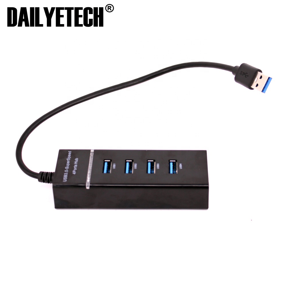 4 порта USB 3,0 HUB USB3.0 разделитель кабеля адаптера 5 Гбит/с синий свет для Macbook настольного ноутбука