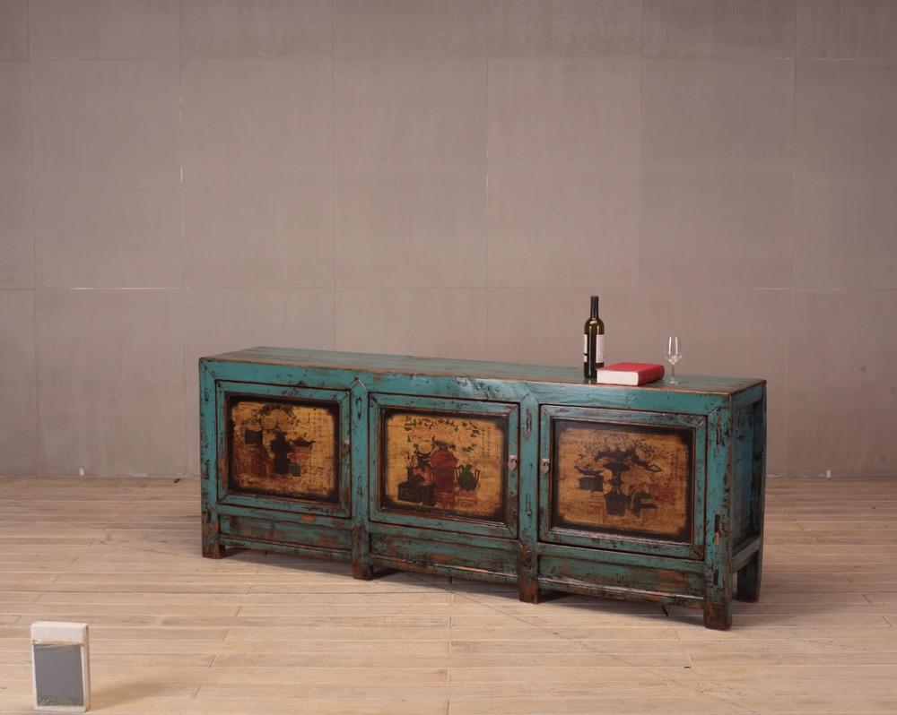 chinese antique furniture painted buffet sideboard