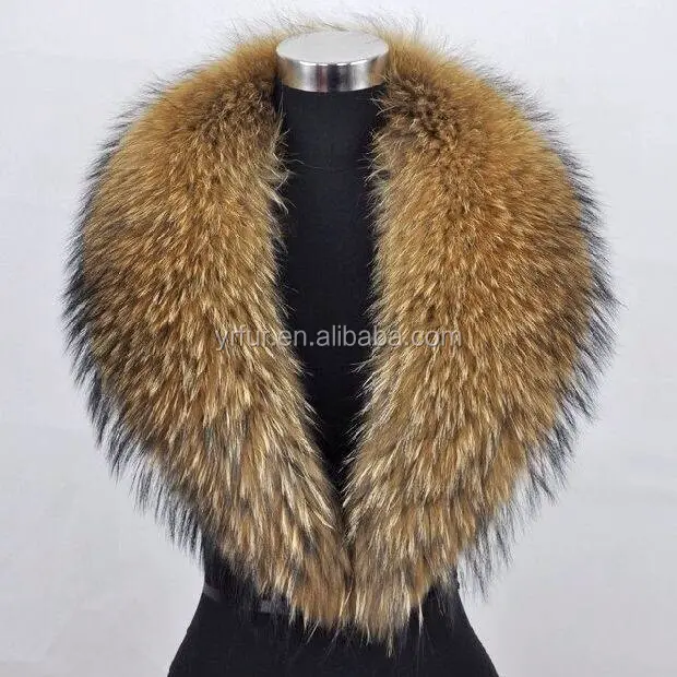 YR371 Customize make Lots of Colors Detachable Big Raccoon Fur Collar