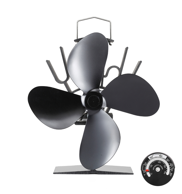 Winter Home Heater Heat Powered Pellet Stove Top Fan 4 Blades Silent Ecofan Wood Fireplace Sets Accessories