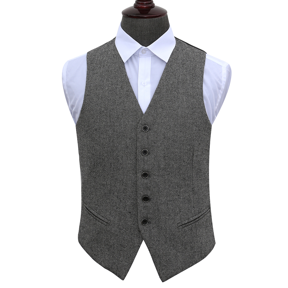 Men's Fashion Cotton Grey Stripe Tuxedo Vest