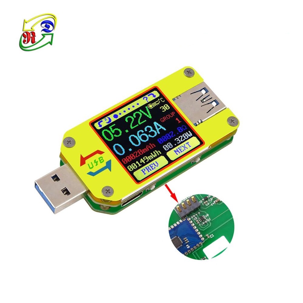 RD USB 3,0 UM34C Type-C цветной ЖК-дисплей DC Вольтметр Амперметр Напряжение Ток muitimeter сопротивление зарядному кабелю Портативное зарядное USB устройство метр