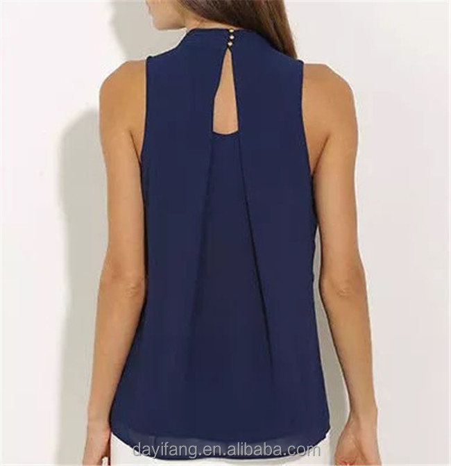 Blouse Women Shirts And Blouses 2019 Summer Fashion Sleeveless Shirt Casual Tank Woman Chiffon Blouse
