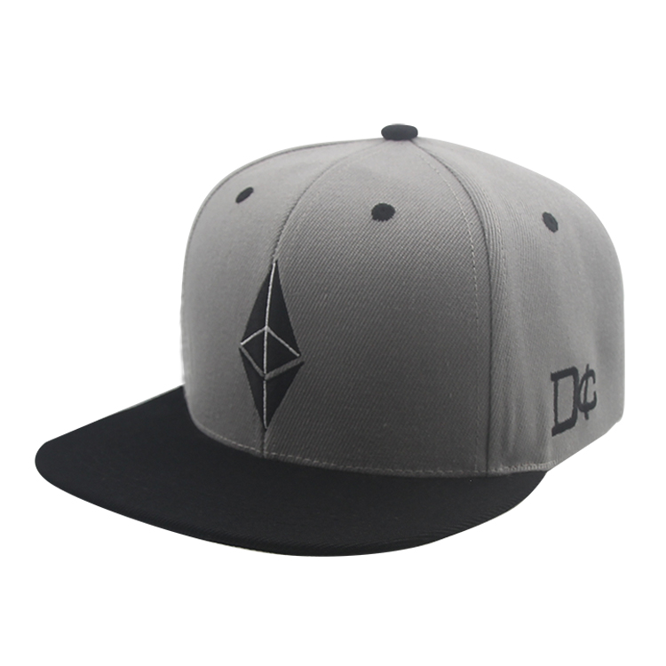 Пользовательские вышитые логотип cap плоские поля Мужчины 100% акрил snapback шляпа
