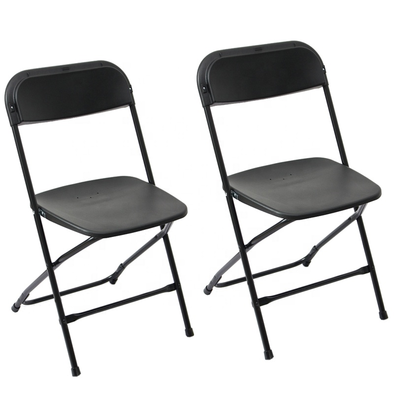 2-Pack черный пластиковый складной стул коммерческое качество Stackable Открытый мероприятия Свадебная вечеринка стулья