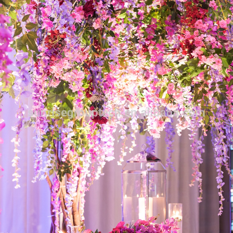 ISEVIAN завод оптом дешевые белые Искусственные Wisteria цветок