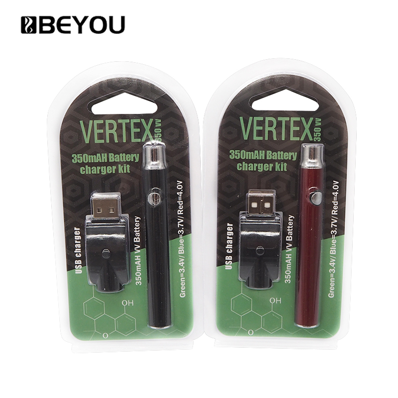 Beyou 350 мА/ч, 1100 мА/ч, CBD E электронная сигарета 510 нить батареи CBD Vape ручка комплект с зарядным устройством