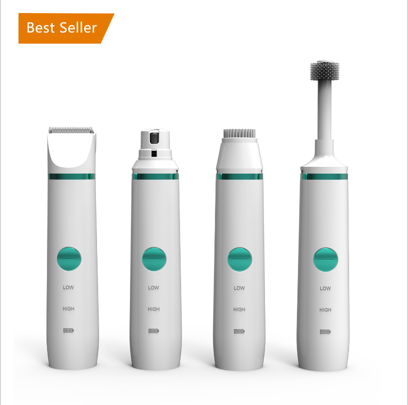 Wholesale Pet grooming set with four interchangeable heads nails electric scissors beauty brushes toothbrushes