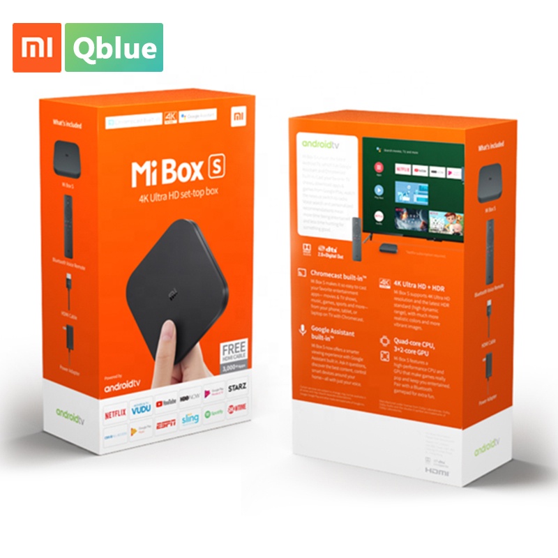 Новое поколение Xiaomi Mi Smart TV Box S 4K Google Quad Core Android 8,1 телеприставка