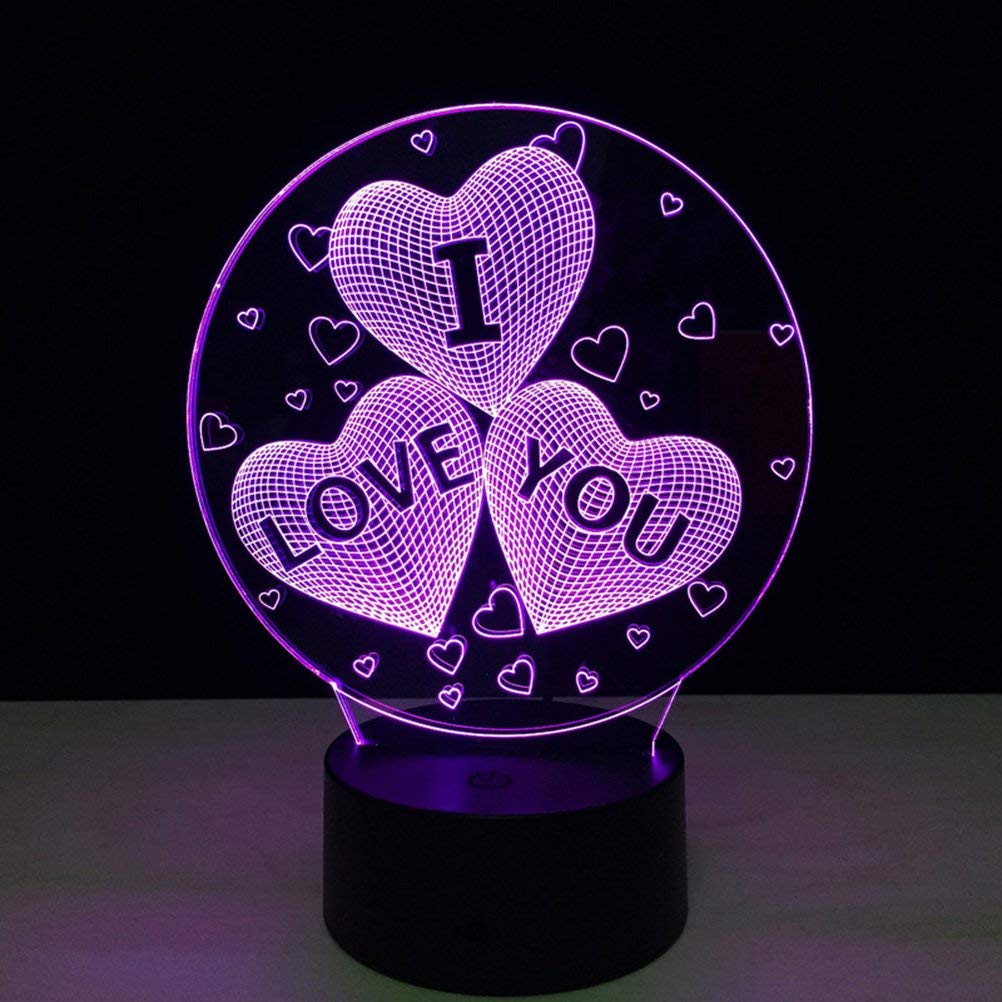 2021 Лучшие подарки на заказ 3D I LOVE You Heart оптическая светодиодная Иллюзия Ночная лампа 7 цветов