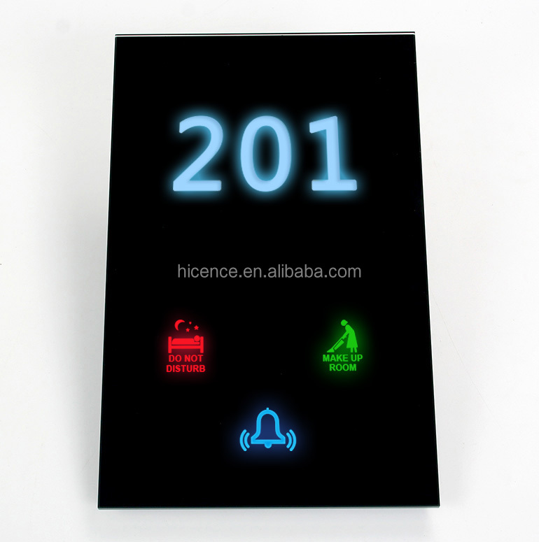 Modbus Type Automation System Touch Screen Electronic Hotel Door plate with Room Number Logo DND MUR