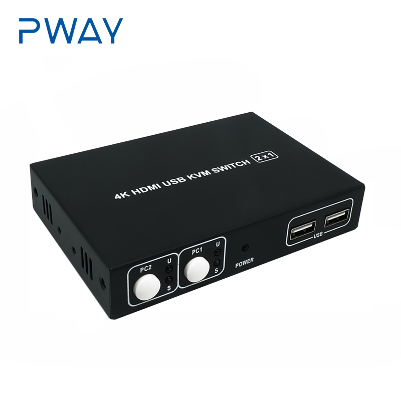 PWAY KVM 2 порта 2 входа 1 выход 1080P 3D USB 2,0 SH0201K HD 4K x 2K переключатель