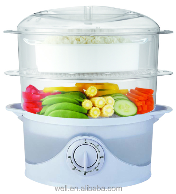 PP Material Food Steamer Steam Cooker 9L Capacity 3 Layers For Household Home Use