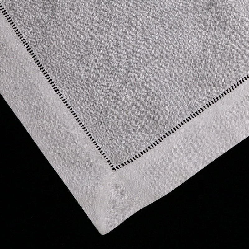 Tablecloth Customization Wedding Christmas Table Decoration WhiteLinen Cotton Large size Table Cover Ladder Hemstitch Tablecloth