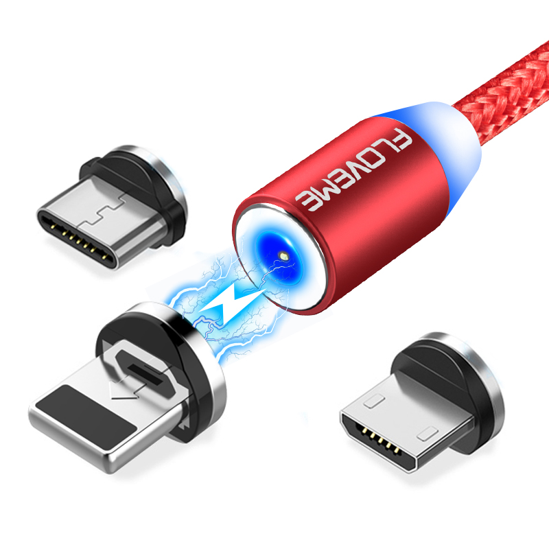Бесплатная доставка FLOVEME 1 м мобильный телефон микро USB кабели IOS Магнитный зарядный кабель