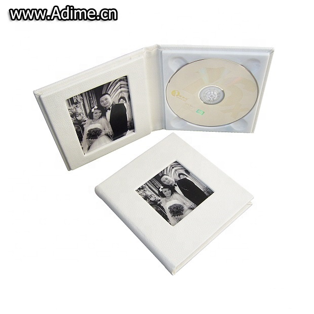 Оптовая продажа, черный свадебный кожаный чехол для CD DVD, Чехол-держатель