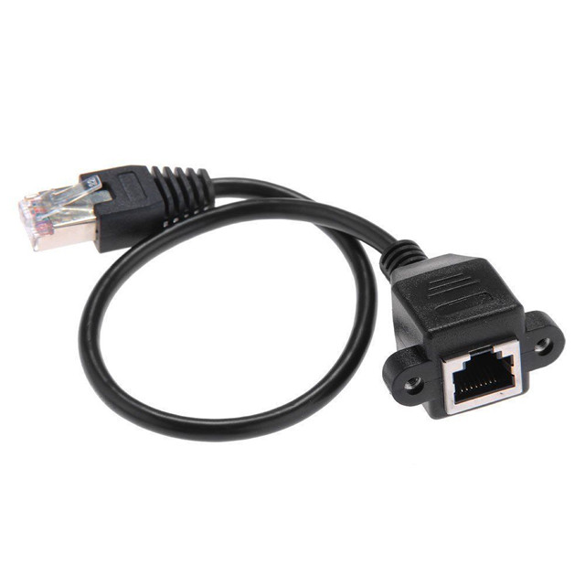 1 фут RJ45 Cat 6 штекер-гнездо LAN Ethernet сетевой Удлинительный кабель с панельным креплением