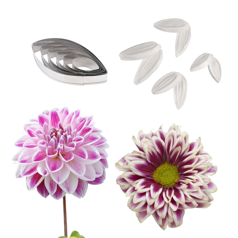AK Sugarpaste Dahlia силиконовые и нержавеющая сталь помадные резаки набор инструментов для изготовления цветов для украшения тортов A606 & VM127