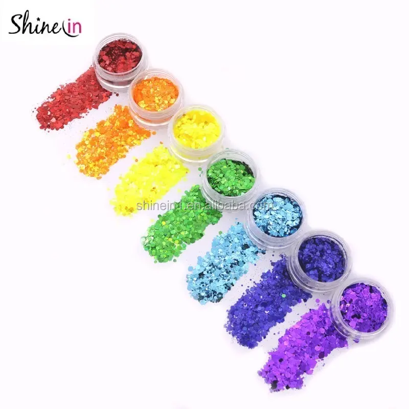 Wholesale Eyeshadow Makeup Glitter Multicolor Cosmetic Glitter Rainbow Color Body Glitter for Hair Nail Polish
