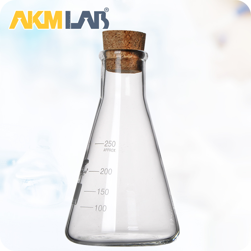 Лабораторная колба Erlenmeyer с пробкой AKMLAB