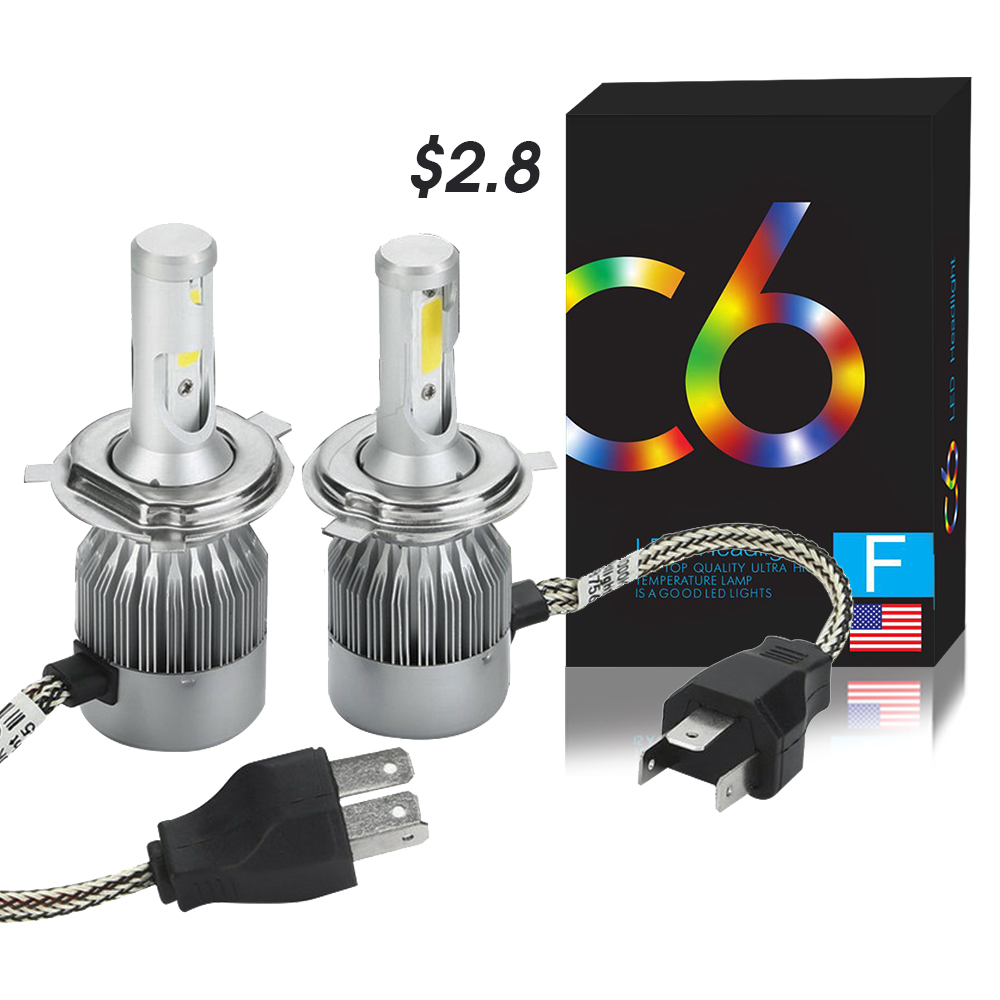 Супер яркая фабричная продажа, H8 H13 H15 Hb3 Hb4 Led H4 H7 H11 9005 9006 9007 вентилятор лм h11 h4 h7 светодиодная автомобильная светодиодная лампа C6