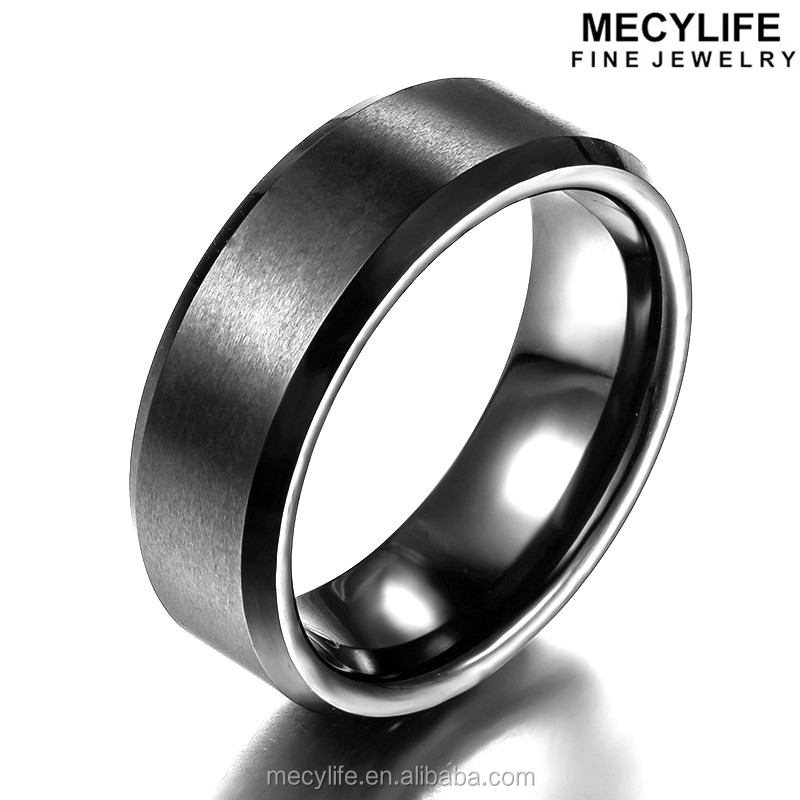 MECYLIFE высококачественные ювелирные изделия крутое мужское IP черное кольцо матовые кольца из карбида вольфрама