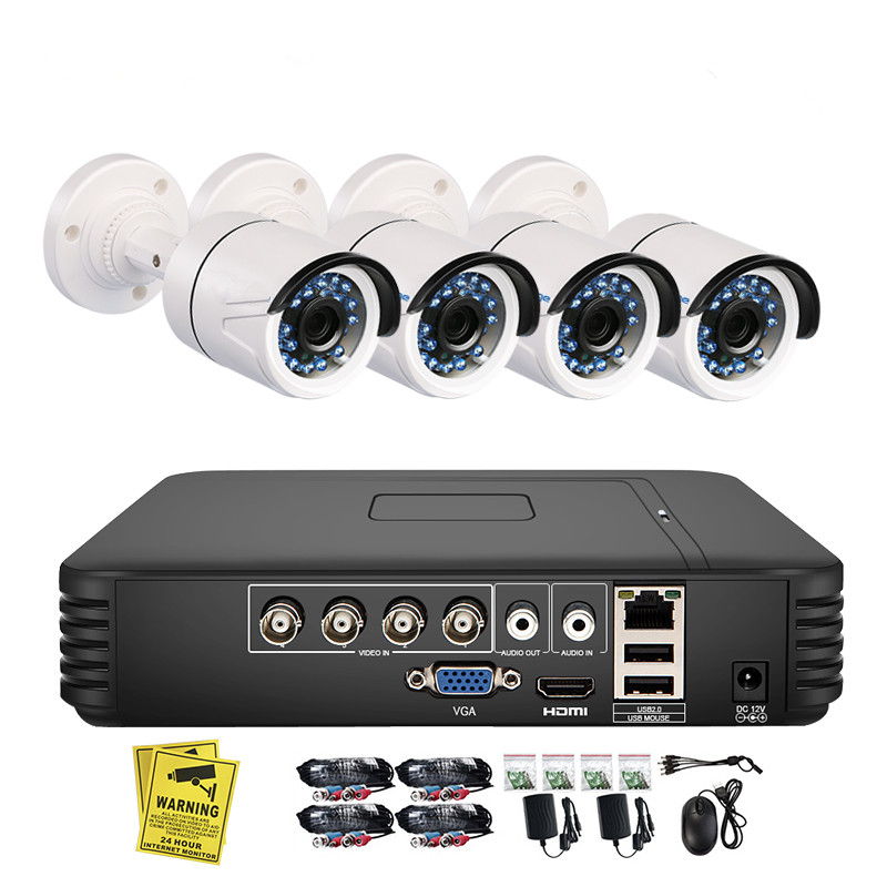 4CH 1080N AHD DVR 720P CCTV система 1.0MP ИК Ночное Видение Крытая уличная камера Домашняя безопасность комплект видеонаблюдения