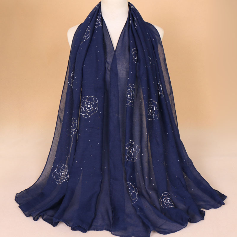 Wholesale Muslim headscarf plain Arabic headscarf diamond scarf