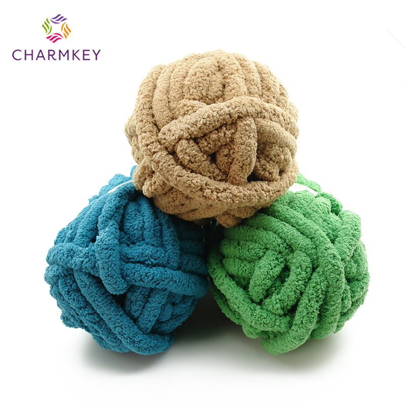 Charmkey супер мягкое ощущение лохматый 100% полиэстер синель массивная пряжа для молодых девушек