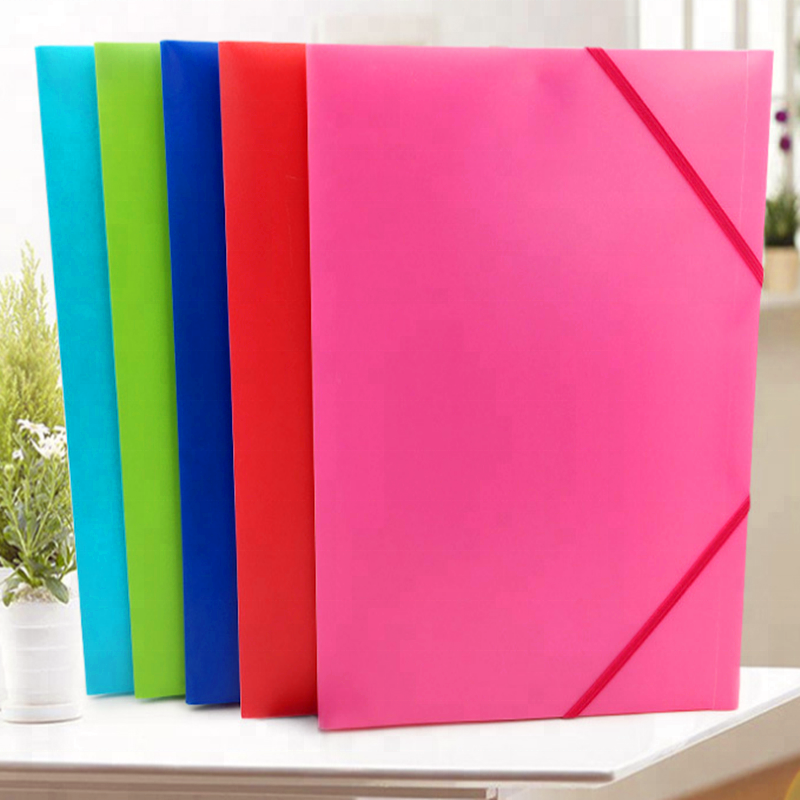 plastic PP elastic file folder with name card holder