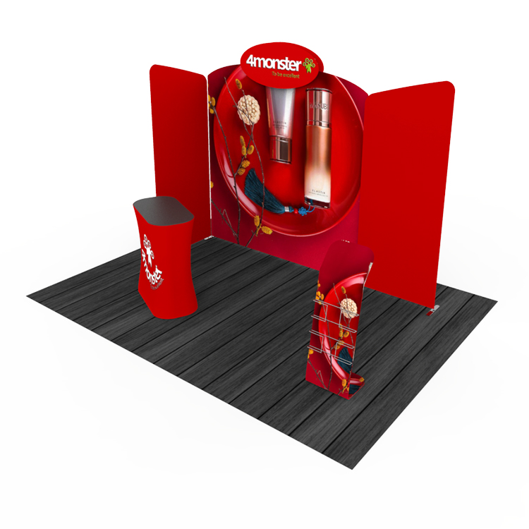 Портативный Алюминий трубки натяжения ткань trade show дисплей 3x3 booth