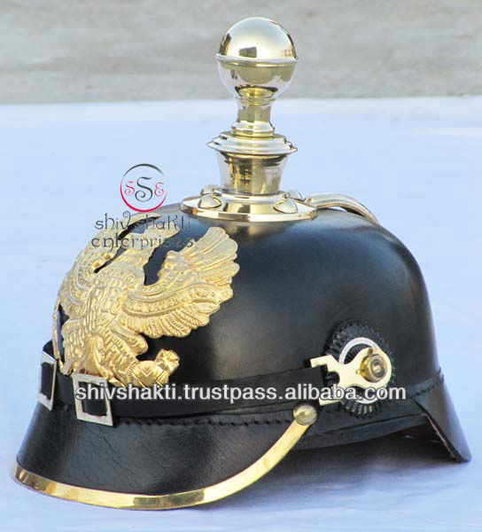 Немецкий прусский шлем Pickelhaube, кожаный прусский бейдж с шипами