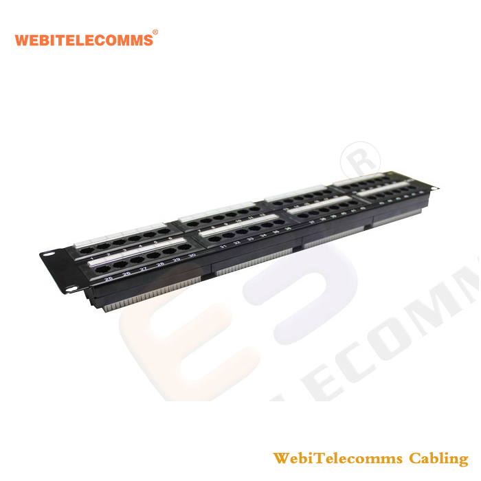 2U 19 ''установка + стальной материал + сетевой кабель решение UTP Cat 5e 48 портов патч-панель