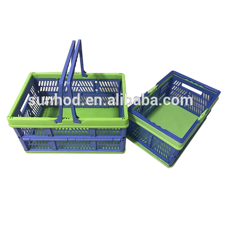 Оптовая торговля продуктовый магазин пластиковая корзина с ручкой