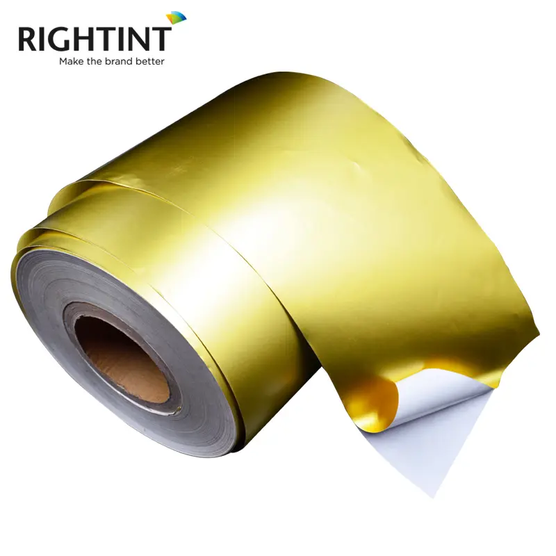 Best Self adhesive Glossy Golden Aluminum Foil Sticker Roll Paper