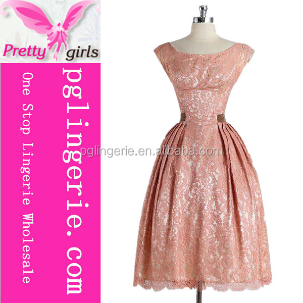 Boat Neck Cherry Printed Swing Pin up Rockabilly Dress Skirt Ball Dress
