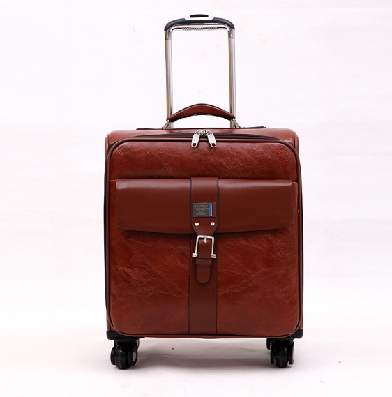 Повседневная Натуральная кожа Carry-on чемодан багаж