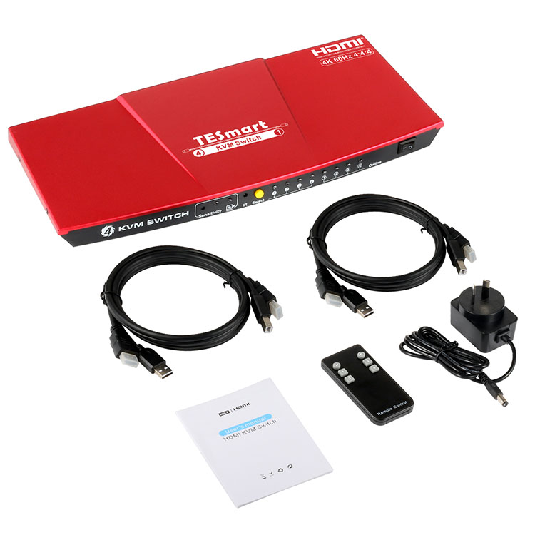TE Smart 4 в 4 out Поддержка 4K 60 Гц 4:4:4 HDMI KVM Switch