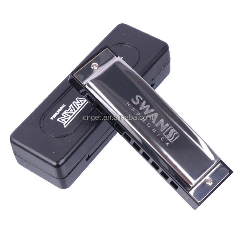 Лебедь SW1020H-1 10 отверстие 20 Тон старших Blues крышка из нержавеющей стали квадратный гармоника