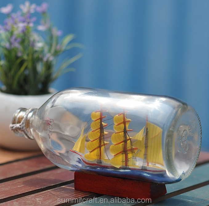 Золотой корабль драйвера ISIDE - миниатюрный корабль в BOTTLE-HANDCRAFTED - #55