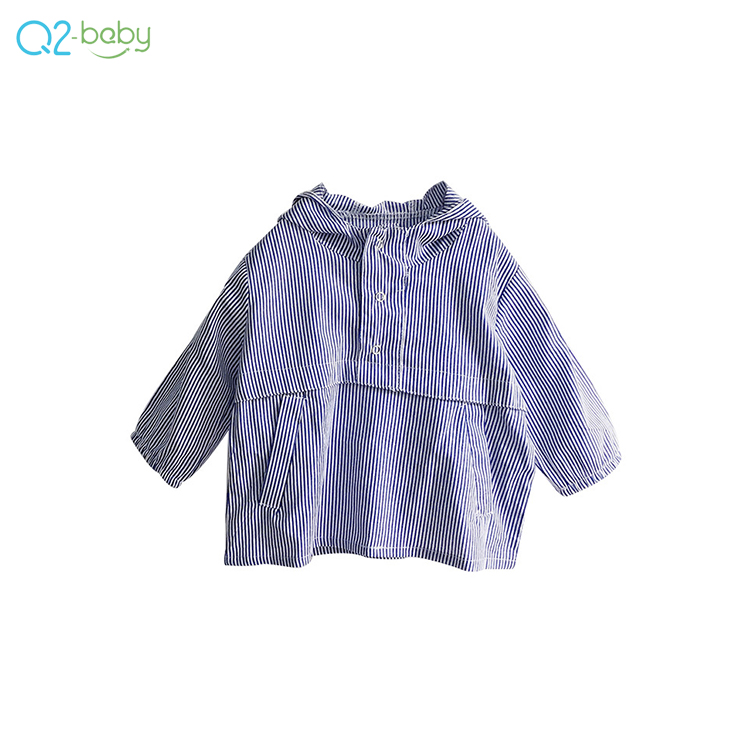 Q2-baby оптовая продажа; Высокое качество; Детские толстовки с капюшоном в полоску Детские рубашки и топы