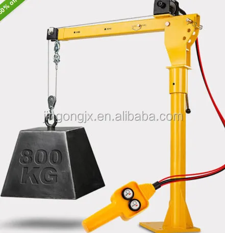 HP500/1000kg 24V DC Mini electric hoist winch lift crane manufacturer Small truck crane special crane for truck