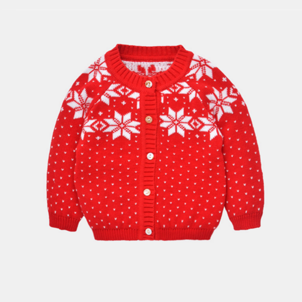 Kids christmas sweater cardigan hand knitted baby clothes