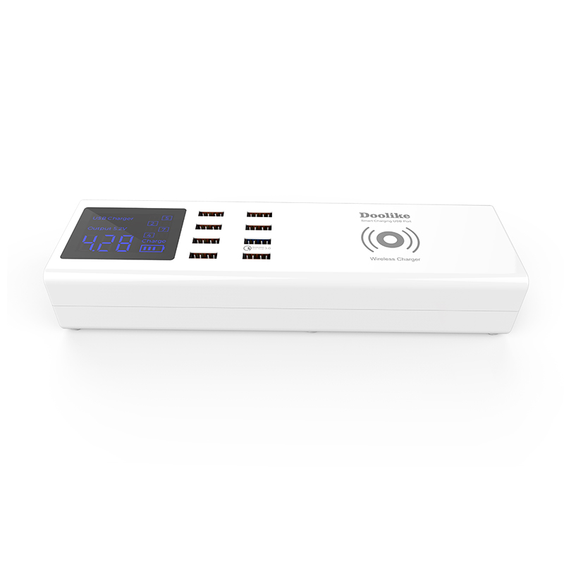 Новые продукты, умный беспроводной зарядный адаптер Qi 12 В 2 А, мульти Usb-концентратор, сетевой фильтр с ЖК-дисплеем