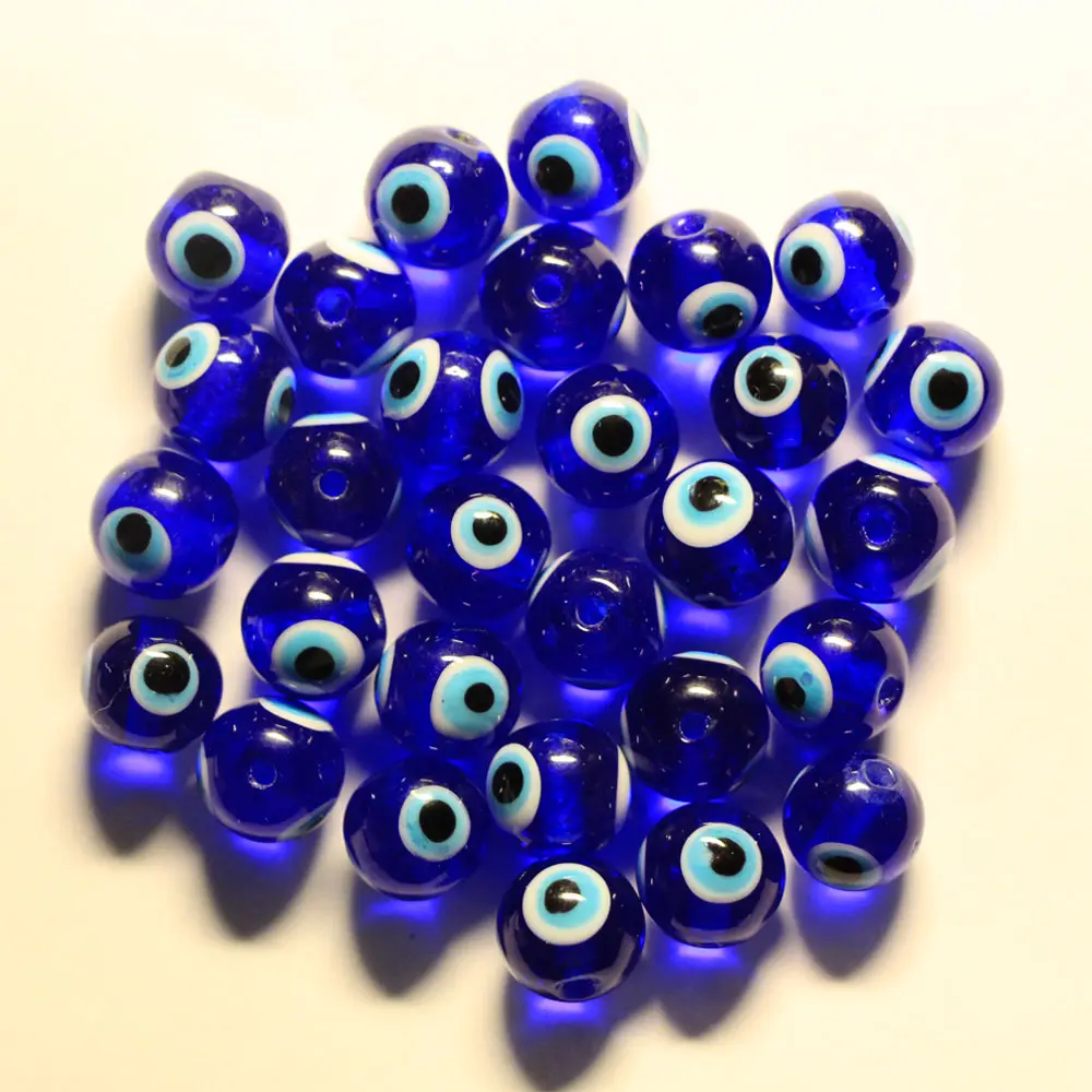 6/8/10/12/14/16/18/20mm China Cheap Round Blue Lampwork Loose Evil Glass Eye Beads for DIY Jewelry Findings