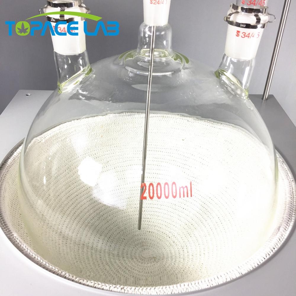 Стеклянная колба с круглым дном для масла CBD, 2 л, 5 л, 10 л, 20 л